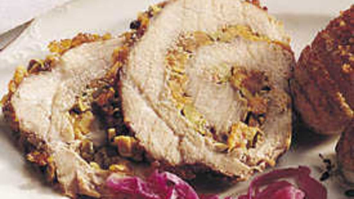 Apricot-Pistachio Rolled Pork